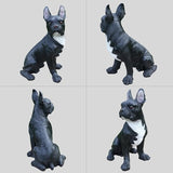 Black French Bulldog Garden Statue with Solar Lantern & Double-Sided Sign, 13.8" Resin Frenchie Dog Figurine Outdoor Decor, Waterproof Lawn Ornament Welcome Yard Art for Patio, Porch, Gifts
