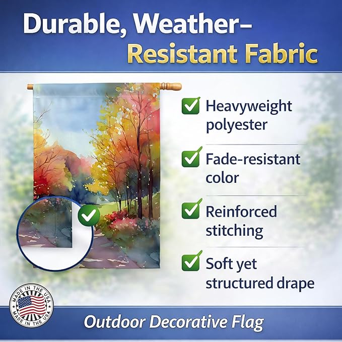 Caroline's Treasures North Carolina Dogwoods in Watercolor House Flag Large Porch Sleeve Pole Decorative Outside Yard Banner Artwork Wall Hanging, Polyester, House Size, Multicolor