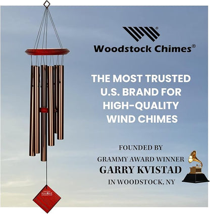 Woodstock Chimes Pluto Wind Chime for Outside 27" Bronze Small, Light Airy Sound for Outdoor Garden, Patio, Porch Decor, Encore Collection DCB27