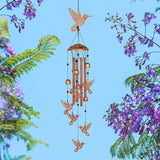 GDNSFIT Hummingbird Wind Chimes for Outside,Metal Windchimes,Hummingbird Gifts for Women/Men,Wind Chime Garden Decor Outdoor,Memorial/Housewarming/Birthday/Festival Gifts,Front Yard Decor