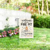 AVOIN colorlife Welcome To Our Fire Pit Camping Garden Flag 12x18 Inch Double Sided Outside, RV Campsite Campfire Holiday Yard Outdoor Decoration