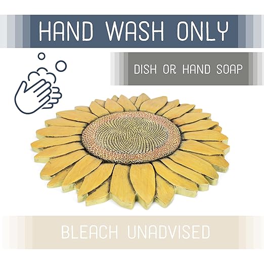 Magnolia Garden 12-Inch Sculpted Golden Sunflower Decorative Stepping Stone – 3D Floral Resin Garden Walkway Tile – Vibrant Yellow Flower Outdoor Accent