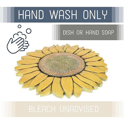 Magnolia Garden 12-Inch Sculpted Golden Sunflower Decorative Stepping Stone – 3D Floral Resin Garden Walkway Tile – Vibrant Yellow Flower Outdoor Accent