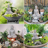 Meditation Buddha Zen Garden Accessories - Miniature Buddha Garden Decoration Micro Landscape Fairy Garden Terrarium Decor DIY Tabletop Rock Sand Garden Ornaments Zen Gifts Zen Decor Indoor Outdoor
