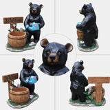 Black Bear Garden Statue Planter, Waterproof Outdoor Resin Animal Flower Pot, Yard Lawn Patio Decor, Front Porch Ornament Housewarming Gift(Black Bear Holding Watering Can)