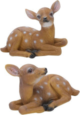 Alomejor Sika Deer Sculpture Art Craft Outdoor Garden Decoration Ornaments for Landscape, Garden, Park DecorationDurable ResinSynthetic -6.7x4.5in-2Pcs