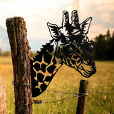 WADORN Giraffe Metal Garden Decor Stakes, Animals Iron Outdoor Tree Silhouette Stake for Tree Yard Garden Patio Metal Art Outdoor Sculpture Decor Gift for Housewarming Home Art Decor