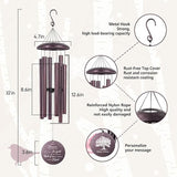ASTARIN 32 inch Windchimes in Memory of a Loved One, Personalized Name Wind Chimes Memorial, Bereavement Gifts for Loss of Mother, Wind Chimes for Outside Deep Tone, Produced in USA