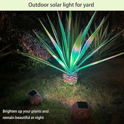 Solar Rock Lights Outdoor Waterproof, 4 Pack LED Colored Garden Rock Solar Light, Stone Statue Bright Solar Spot Light for Path, Yard, Patio, Lawn, Porch, Yard Decor.
