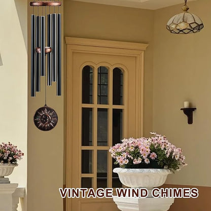 Wind Chimes for Outside, Vintage Sun Moon Star Deep Tone Wind Chime Outdoor Clearance, Patio Porch Balcony Decoration, Garden Decor Birthday Gifts for Women Mom Grandma (34" Sun Moon Star)