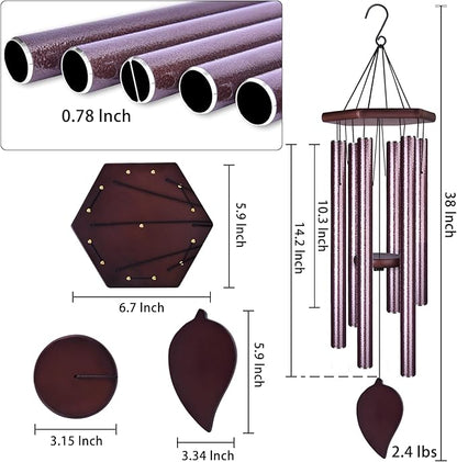 Sympathy Wind Chimes for Outside Deep Tone, Memorial Loss of a Loved, Large Wind Chimes with 6 Thicken Tubes & Hook, Outdoor Gifts Mother, Garden Decor