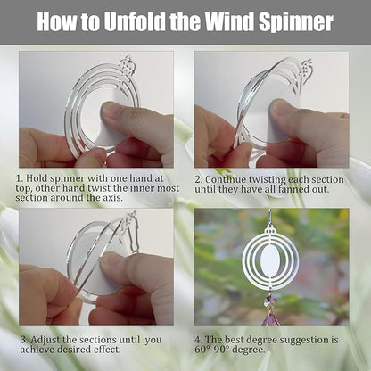 16Packs 3inch Sublimation Wind Spinner Blanks 3D Aluminum Metal Wind Sculpture Kinetic Spinners for Yard and Garden Indoor Art Sublimation Christmas Ornament Hanging Decoration
