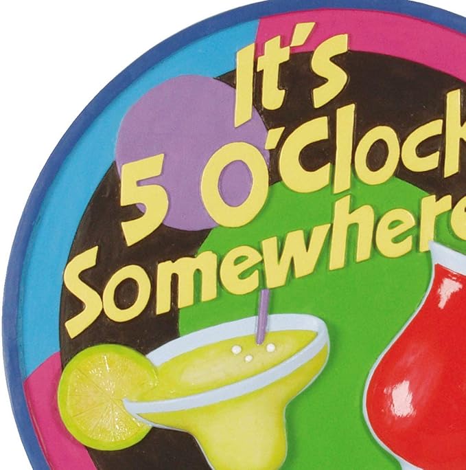Spoontiques - Garden Décor - It's 5:00 Somewhere Stepping Stone - Decorative Stone for Garden
