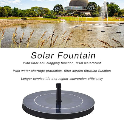 9V 3.5W Solar Bird Bath Fountain Pump, Solar Fountain Water Pump, Free Standing Solar Panel Spray Sprinkler Head for Bird Bath Garden