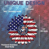 Gnome 4th of July Wind Spinner Hanging Garden Decor Independence Day Yard Garden Metal Spinner Memorial Day Wind Sculptures for Indoor Outdoor Spinning Lawn Ornaments Patriotic Art Kinetic Sculpture