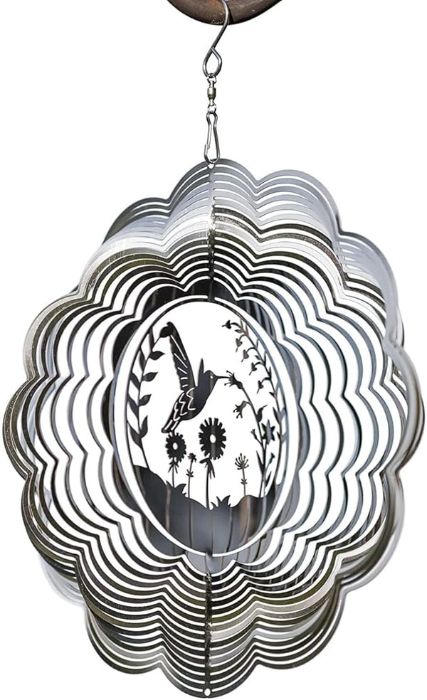 VP Home Hummingbird Kinetic Wind Spinner for Yard and Garden Wind Spinner Outdoor Metal Large Hanging Hummingbird Decor 3D Garden Art Wind Sculpture Spinners Kinetic Art Decorations