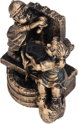 Pwshymi Little Boy Girl Playing Water Statue Standing Sculpture Fountains Outdoor Water Fountains Garden Fountains Outdoor Ornament for Home Decoration Art
