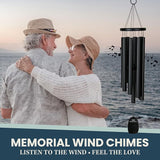 Woodstock Chimes Signature Collection, Gregorian Chimes, Alto (27'') Black, Inspirational and Memorial Wind Chimes for Outdoor, Patio, Home or Garden Décor (GABB)