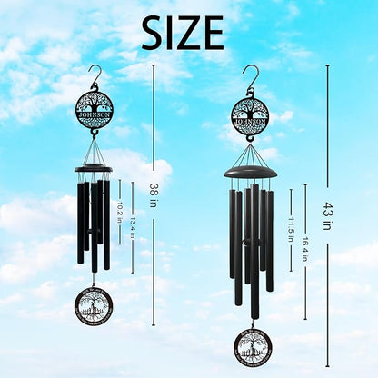 Personalized Wind Chimes for Mother's Day, Customized Wind Chime for Outside, Personalized Gift for Mom,Grandma