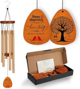 40th Anniversary Wedding Wind Chime with Meaningful Sayings, Happy 40th Anniversary Decorations Romantic Gifts for Couple, Parents, Wife, Husband, Friends, Ruby Anniversary Keepsake