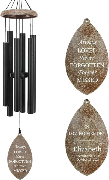 ASTARIN Deep Tone Memorial Wind Chimes Personalized, Sorry for You Loss Bereavement Gifts, Outside Condolence Wind Chime for Loss of Mother Father,Produced in USA