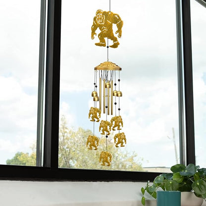 Bigfoot Wind Chimes for Outside, Metal Big Foot Sasquatch Wind Chime Outdoor Indoors with S Hook Hanging Home/Front Porch/Patio/Garden Decor, Unique Housewarming Birthday Memorial Gifts Unisex