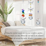 H&D HYALINE & DORA Crystal Suncatcher Window Hanging Ornament Crystals Ball Prism Rainbow Maker Butterfly Decor Pendant Set for Home Garden