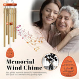 Memorial Wind Chimes for Loss of Loved One, Windchimes in Memory of a Loved One Outdoor Remembrance/Condolences/Sympathy/Bereavement Gifts for Loss of Mother Father Husband, 32" Gold