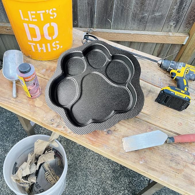 AUTUMN Made in USA Paw Print Mold, Dog Cat Paw Print Stepping Stone Mold, Dog Paw Mold, Concrete Cement Mold, Paw Print Garden Decor Mold, Textured Mold for Non-Slip Stepping Stones, 16 in
