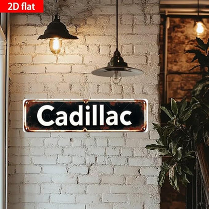 Vintage Tin Signs - 16 * 4 Inches Cadillac Design for Garage, Bedroom, Patio - Mens Wall Decor, Family Wall Decor, Outdoor Signs