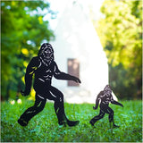 EZTZEN 15.8 inch Bigfoot Outdoor Decor Big Foot Sasquatch Gifts for Men/Dad/Women Metal Bigfoot Silhouette Statues for Yard Decor, Garden Decor, Yard Art, Forests, Yard Display, Lawn Decorations