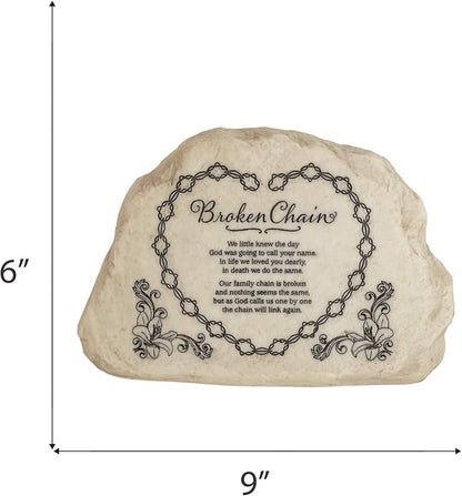 Dicksons Broken Chains Poem Grey Memorial 6 x 9 Resin Outdoor Garden Stone