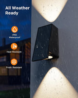 8 Pack Solar Powered Fence Lights Outdoor (Warm/Neutral/Cool White) Waterproof Up and Down Wall Mount LED Decorative Lamp for Outside Patio, House, Backyard, Porch, Deck, Garden with 3 Lighting Modes