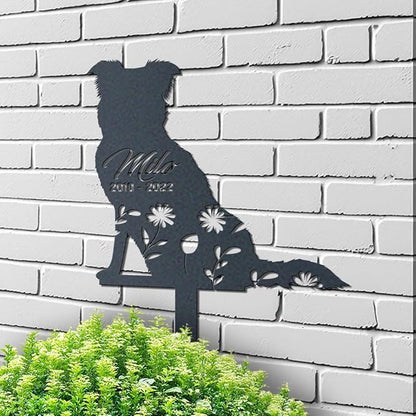 Border Collie Garden Stake,Metal Yard Art,Dog Memorial Gift,Border Collie Lawn Art,Pet Loss Gift,Pet Grave Marker,Border Collie Memorial,Gift for Dog Lovers,Sympathy Stake,Border Collie.