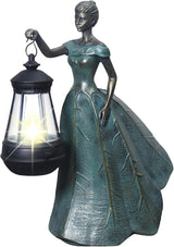 Fairy Garden Statue Solar Garden Decor Resin Fairy Statue with Lights Angel Fairy Decor Outdoor Yard Statues Gardening Gifts for Women 9.5 * 5.5 * 11.5 Inch