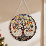 Chrismas Acrylic Stained Glass Window Hanging,Sun Catcher Decor Stained Panel Hangings Wall Art Decor, 2026 8x8inch (SCL008 Tree)