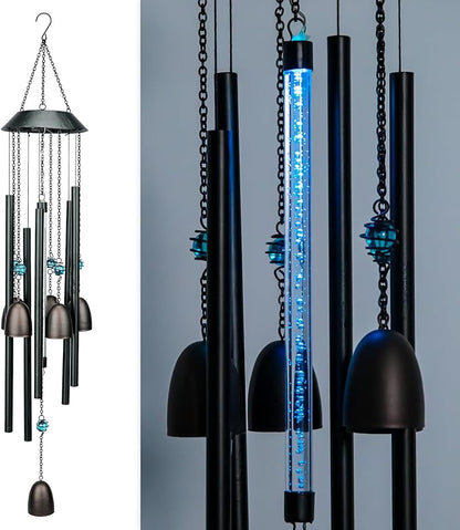 Taman Solar Wind Chime for Outside - 30" Led Color Changing Wind Chime Valentine's Day Gift Decorative Memorial Gift, for Home, Outdoor, Yard, Patio,Garden Decor