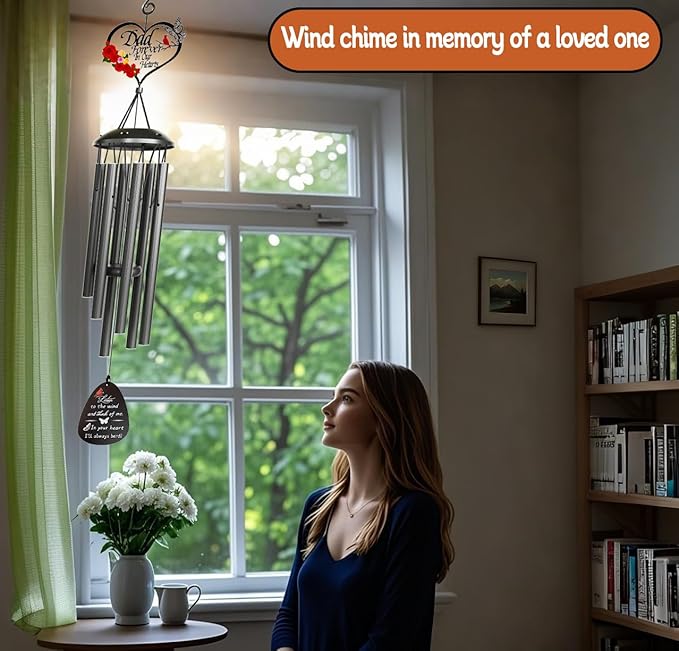 40"Memorial Wind Chimes for Loss of Mother, Wind Chimes in Memory of a Loved one,Memorial Gifts for Loss of Mom,Sympathy Gifts, Bereavement Condolence Remembrance Gift ,Large Wind Chime Outside