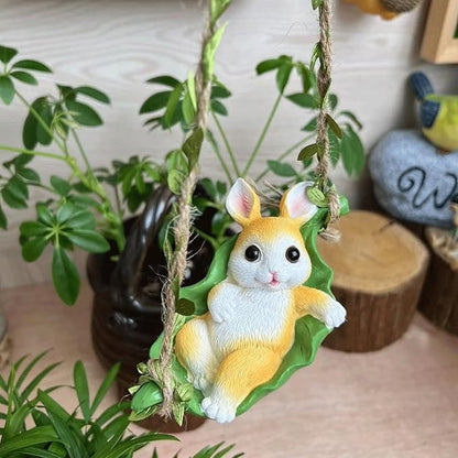 Garden Statues for Outside Yellow Rabbit Outdoor Garden Statue 15x8x9 cm Resin Yard Decor Unique Outside Statues for Yard and Garden Indoor and Outdoor Decoration Gardening Gifts