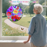 Sunflower Stained Glass Window Hanging - Wildflowers Suncatcher for Indoor Window, Floral Stained Glass Decor for Garden, Home, Outdoor, Sun Catchers Birthday Gift for Women,Lovers and Mom 12 Inch