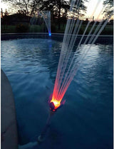 Water Powered Swimming Accessory Sprinkler Aerates with Color Changing LED Light Bulb for Use with 1.5 Inch Outlets (3 Pack)
