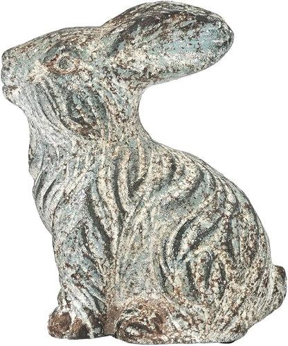 All Chic Bunny Decor Garden Statue Cement Rabbit Statue for Home Garden Indoor Outdoor Statues for Yard,Front Yard Decor,Easter Rabbit Figurines（Blue）