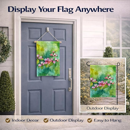 Caroline's Treasures Virginia American Dogwood in Watercolor Garden Flag Mailbox Flag Decorative Yard Flag Banner Outside Patio Artwork Yard Flower Beds, Garden Size, Multicolor