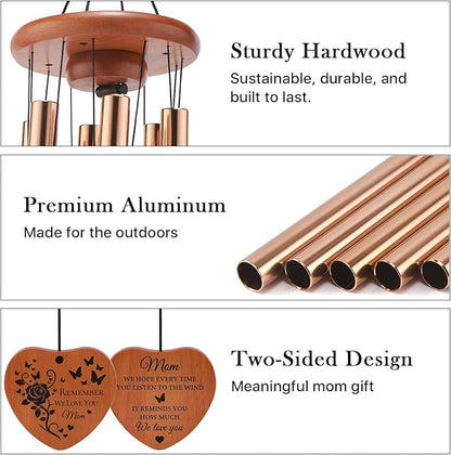 AMBOBE Gifts for Mom, Birthday Gifts for Mom from Daughter Son, Mother Birthday Gift - Mother’s Day, Thanksgiving, Christmas Sentimental Keepsake Present, 32 Inch Moms Wind Chimes with Gift Box