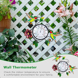 Hummingbird Outdoor Thermometer, 15" Indoor Wall Thermometers No Need Battery, Metal Decorative Thermometerfor for Home Patio Room