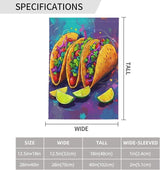 Colorful Tacos With Limes Garden Flag Double Sided Flags For Room Outside Yard Flag Outdoor Banner Wall Art Hanging 28"X40"