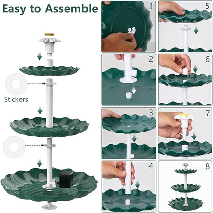 AISITIN 3 Tiered Bird Bath Solar Fountain Pump, 3.5W Solar Water Fountain, 2026 New DIY Solar Powered Water Pump for Bird Bath, Garden, Fish Tank and Outdoor Bird Feeder