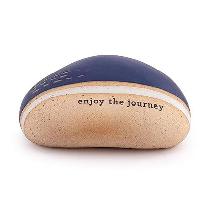 DEMDACO Inspired Everyday Collection Enjoy The Journey Dragonfly 2-Toned Blue and White 4.5 x 3 Stoneware Decorative Garden Stepping Stone Patio Walkway Sculpture Yard Art