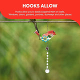 TIDTALEO Glass and Iron Garden Bird Hanging Statue Outdoor Decor with Realistic Bright Red Bird Design Creative Patio Ornament for Park and Home Landscaping