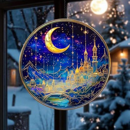 Fantasy Starry Acrylic Suncatcher Window Hanging Book Reader Gift Bookshelf Decor Book Lover Bookish Gift